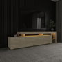 Hanah Home Beliz - Soporte de TV Travertino con Luces LED